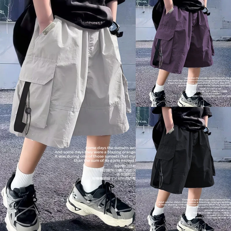 Summer Cool Teen Boys Short Pants Loose Style Casual Big Pocket Mid-length Shorts For 4-14 Years Kids Bermuda Trousers
Summer Cool Teen Boys Short Pants Loose Style Casual Big Pocket Mid-length Shorts For 4-14 Years Kids Bermuda Trousers