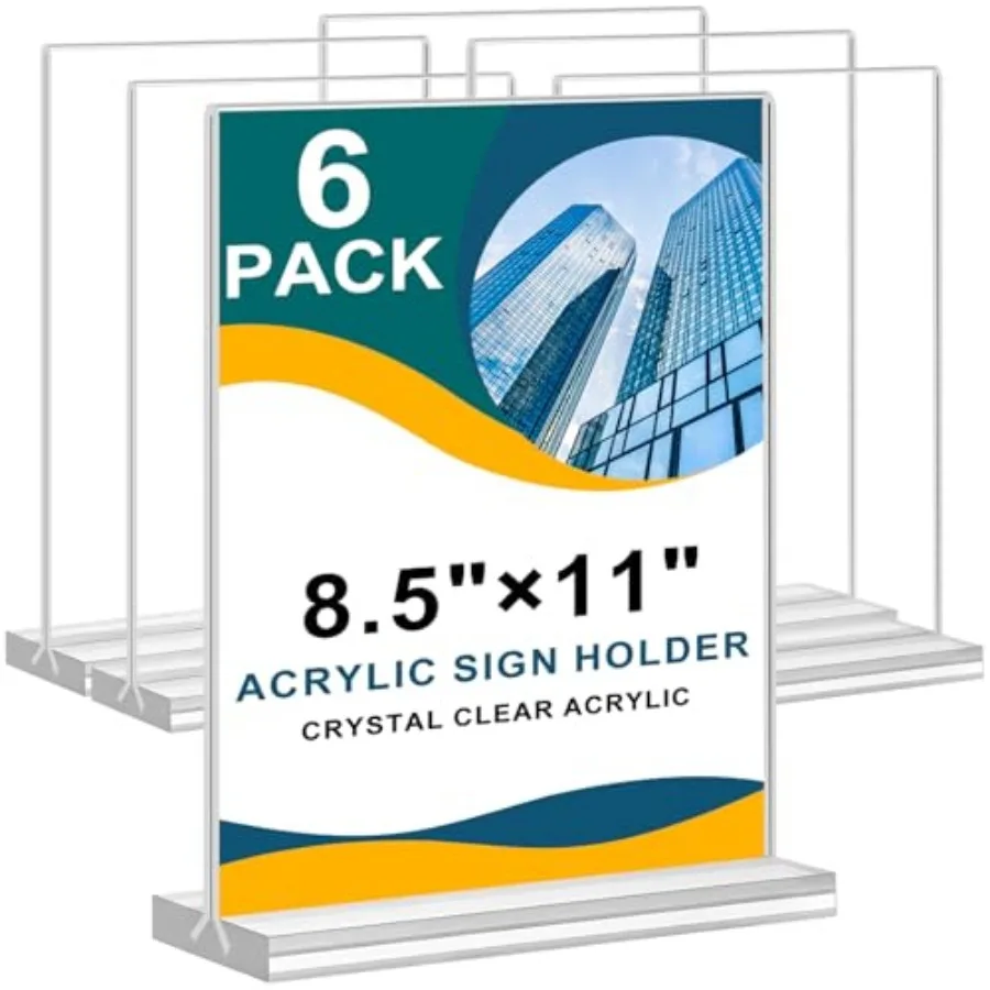 Acrylic Sign Holder 8.5 x 11, Double Sided Clear Acrylic Display Table Signs Stand, T Shape Flyer Holder Plastic for Picture Pa
Acrylic Sign Holder 8.5 x 11, Double Sided Clear Acrylic Display Table Signs Stand, T Shape Flyer Holder Plastic for Picture Pa