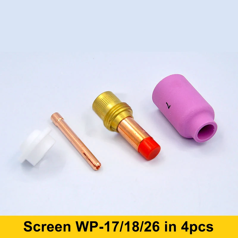 Tig Argon Arc Welding 4Pcs Set Ceramic Nozzle Electrode Holder Wp17/18/26 Medium Belt Mesh Connector Set
Tig Argon Arc Welding 4Pcs Set Ceramic Nozzle Electrode Holder Wp17/18/26 Medium Belt Mesh Connector Set