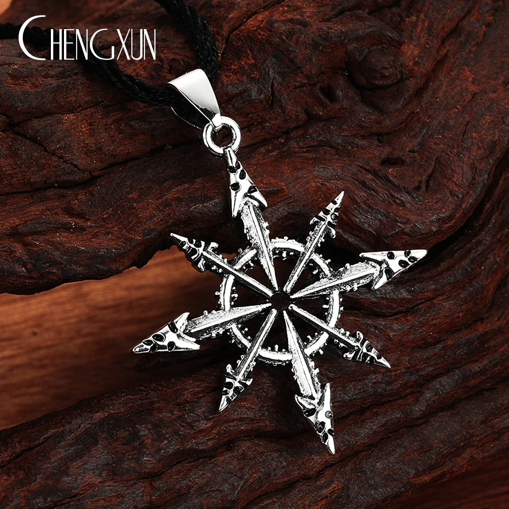 Satanic Chaotic Star Pendant Necklace for Men Women Magic Kabbalah Chaos Wheel Charm Black Leather Clavicle Chain Amulet Jewelry
Satanic Chaotic Star Pendant Necklace for Men Women Magic Kabbalah Chaos Wheel Charm Black Leather Clavicle Chain Amulet Jewelry