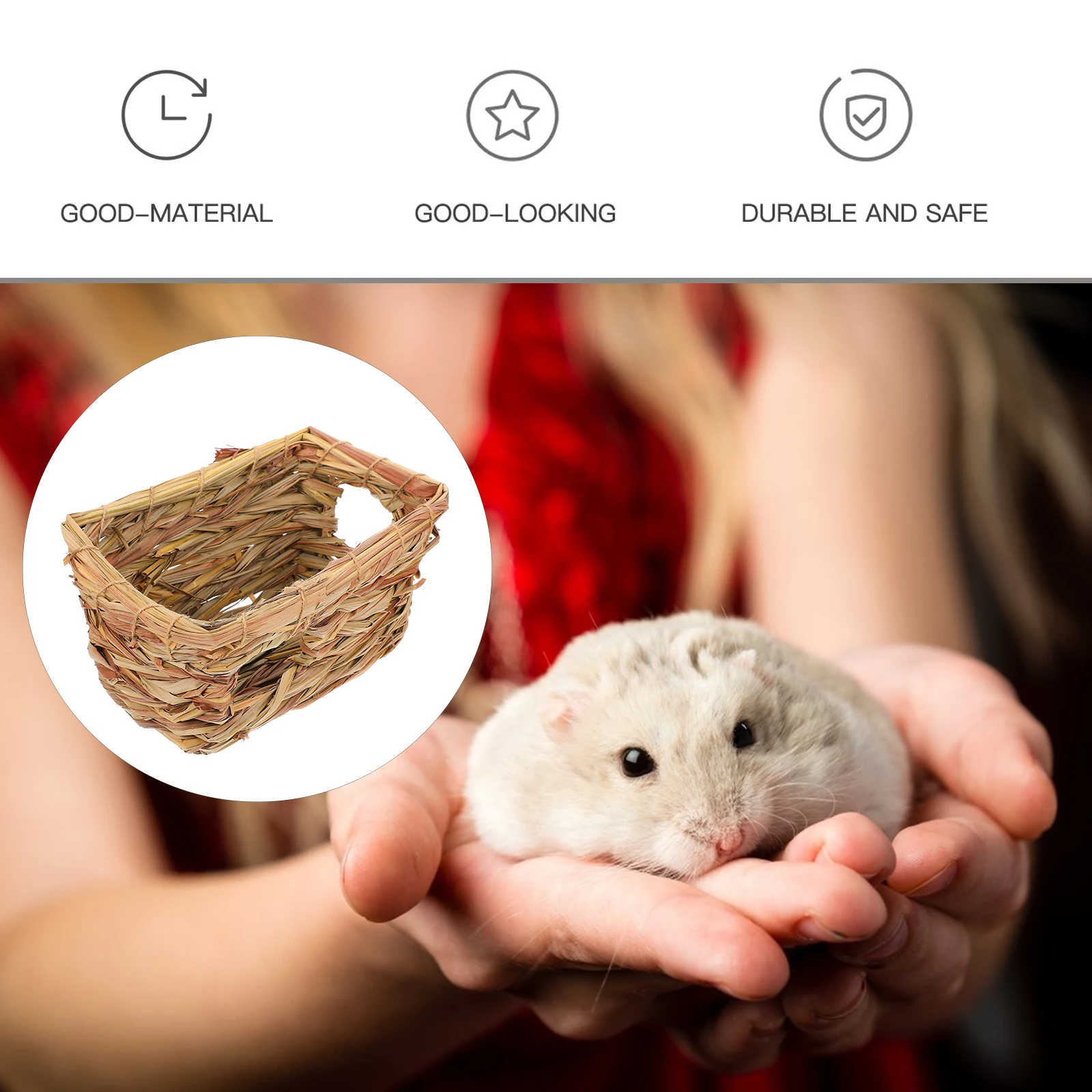 Pet Bed Hamster Hideout Straw House Decorative Nest Toy Small Animal Comfortable Breathable Natural Home Plaything Habitat
Pet Bed Hamster Hideout Straw House Decorative Nest Toy Small Animal Comfortable Breathable Natural Home Plaything Habitat