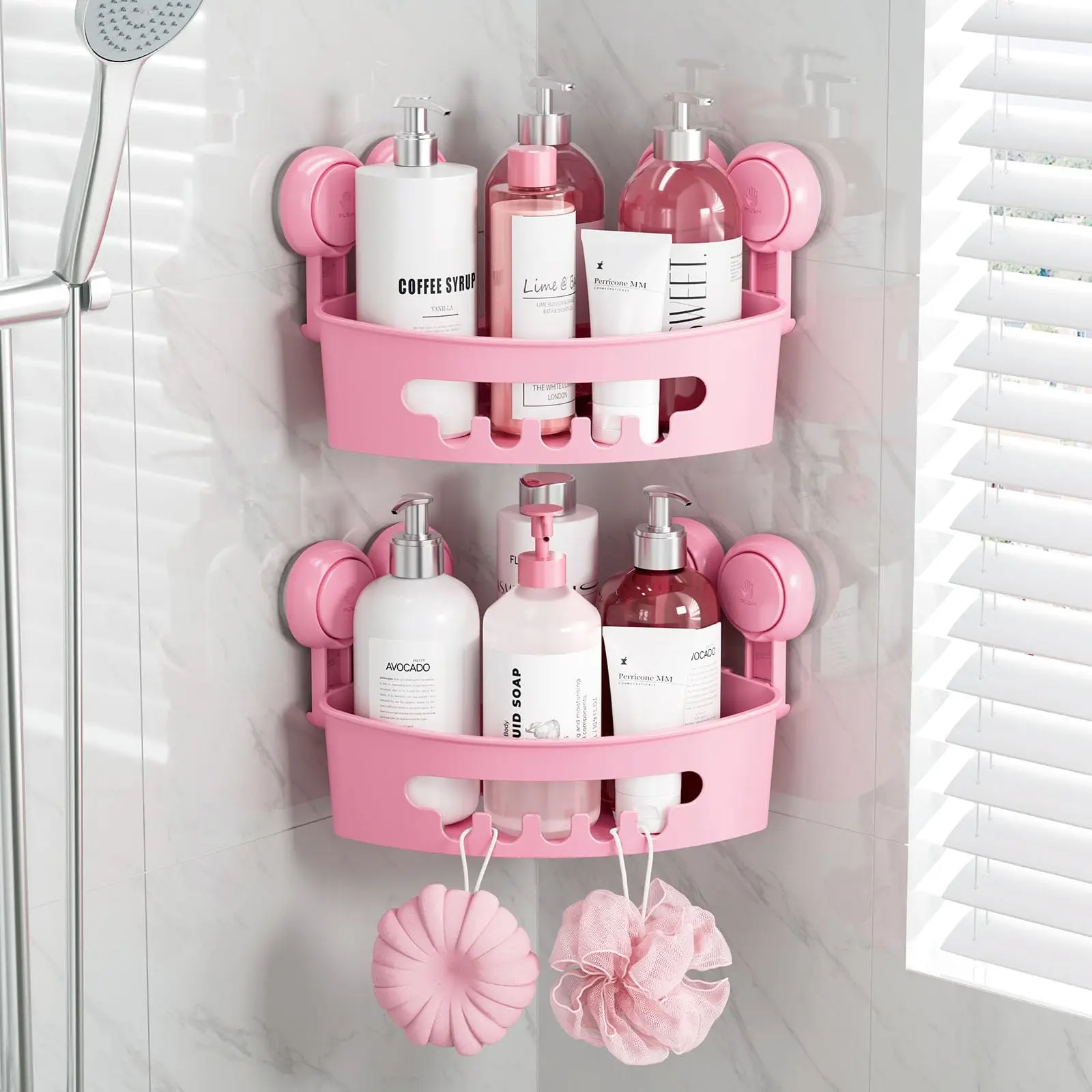TAILI Suction Corner Shower Caddy, Bathroom Shower Shelf Storage Basket Wall Mounted Drill-Free Removable Organizer for Shampoo
TAILI Suction Corner Shower Caddy, Bathroom Shower Shelf Storage Basket Wall Mounted Drill-Free Removable Organizer for Shampoo