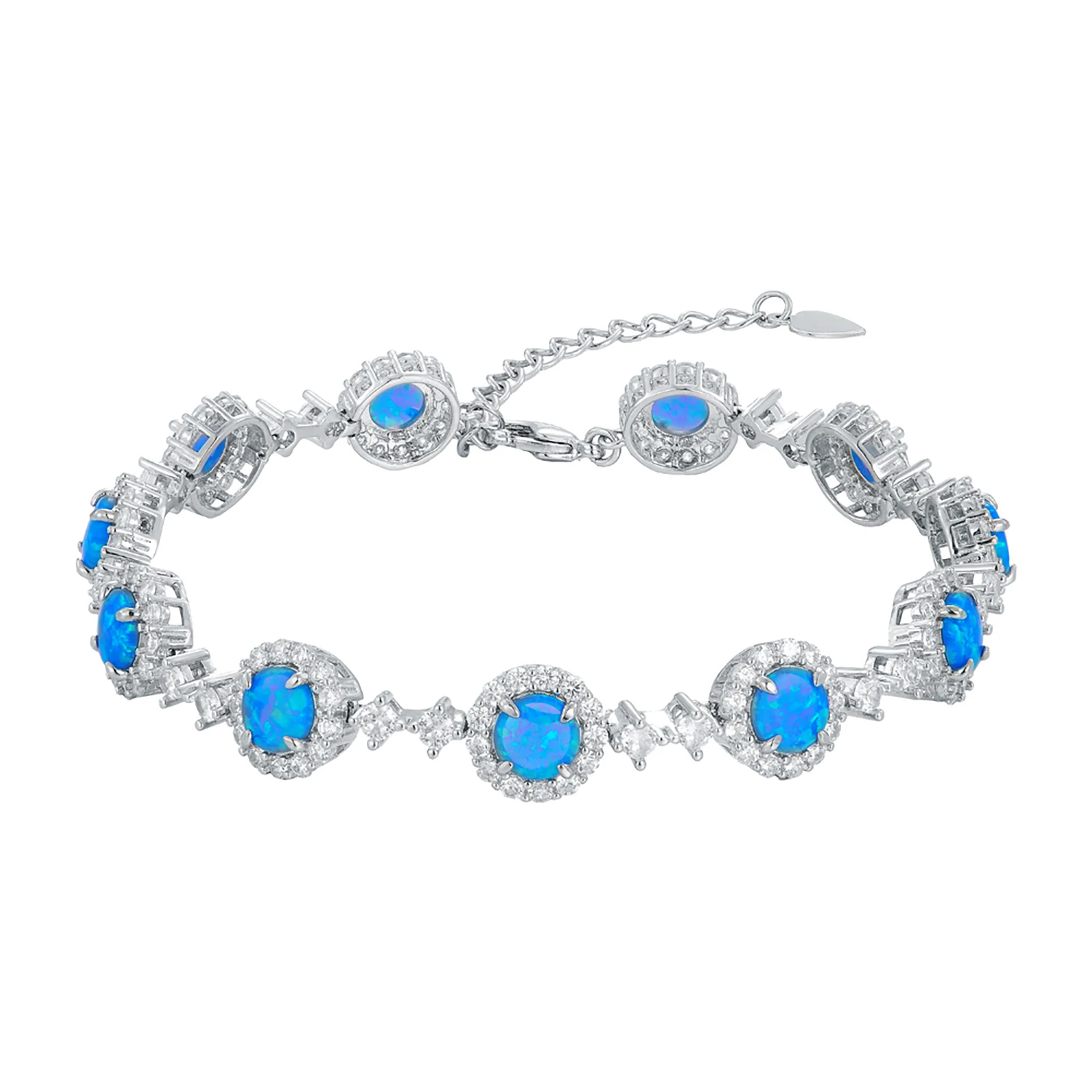 Dainty Round Blue Fire Opal Tennis Bracelet,Cubic Zircon Accents Inlay Stackable Jewelry for Women,Everyday Chic Accessory Gift
Dainty Round Blue Fire Opal Tennis Bracelet,Cubic Zircon Accents Inlay Stackable Jewelry for Women,Everyday Chic Accessory Gift