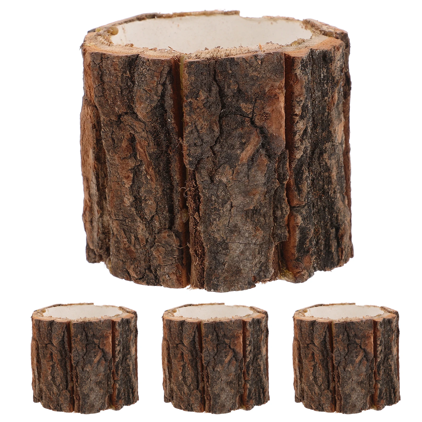 4 Pcs Waterproof Bark Flower Bucket 9cm 8cm Small Size Planters Pastoral Style Wood Stump Container Garden Use Wooden Planter
4 Pcs Waterproof Bark Flower Bucket 9cm 8cm Small Size Planters Pastoral Style Wood Stump Container Garden Use Wooden Planter