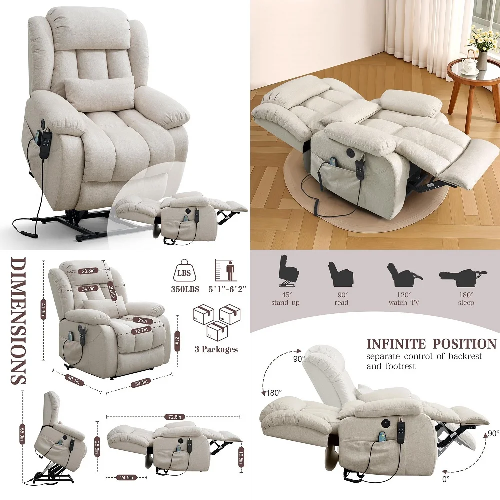 Small Power Lift Recliner for Elderly, Lift Chair Recliners with Heat and Massage, Electric Recliner Chairs for Seniors, Remote
Small Power Lift Recliner for Elderly, Lift Chair Recliners with Heat and Massage, Electric Recliner Chairs for Seniors, Remote
