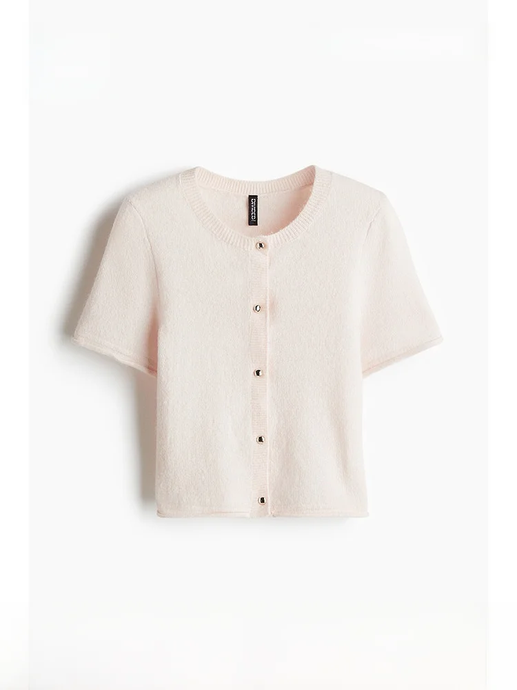 H&M Women's Knitted Short Sleeve Cardigan Summer Lightweight Dense Knitwear Regular Length Polyester Acrylic Wool Spandex
H&M Women's Knitted Short Sleeve Cardigan Summer Lightweight Dense Knitwear Regular Length Polyester Acrylic Wool Spandex