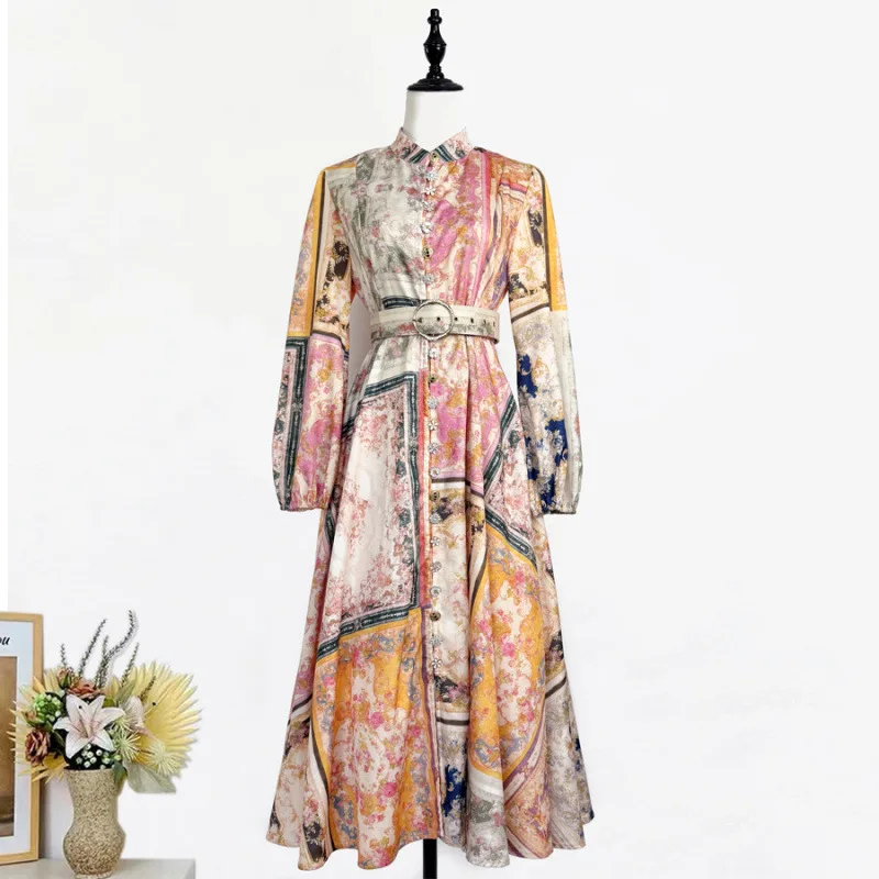 Ele Vintage Print Lantern Sve Single Button Long Sve Midi Dr Fluttoned Skirt Retro Sle Women's Dr
Ele Vintage Print Lantern Sve Single Button Long Sve Midi Dr Fluttoned Skirt Retro Sle Women's Dr