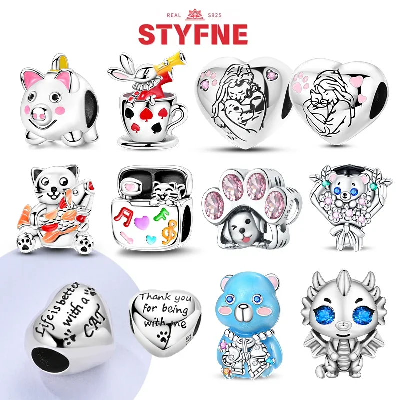 Silver 925 New Cute Animals Series Love Pet Cat Claw Bead Heart Charm Pink Zircon Hollow-carved Fit Original Bracelet DIY Gifts
Silver 925 New Cute Animals Series Love Pet Cat Claw Bead Heart Charm Pink Zircon Hollow-carved Fit Original Bracelet DIY Gifts