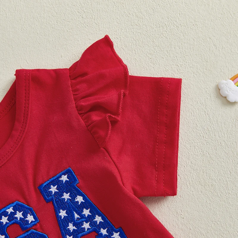 Independence Day Baby Girl Outfit Set with Short Sleeve Embroidered Romper and Bow Tulle Skirt - Patriotic Infant Clothing for
Independence Day Baby Girl Outfit Set with Short Sleeve Embroidered Romper and Bow Tulle Skirt - Patriotic Infant Clothing for