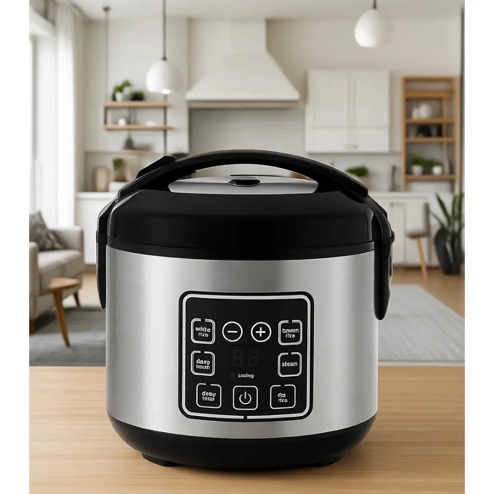 Digital Rice Cooker 4 Uncooked 8 Cooked Steamer Grain Multicooker 2 Qt Stainless
Digital Rice Cooker 4 Uncooked 8 Cooked Steamer Grain Multicooker 2 Qt Stainless