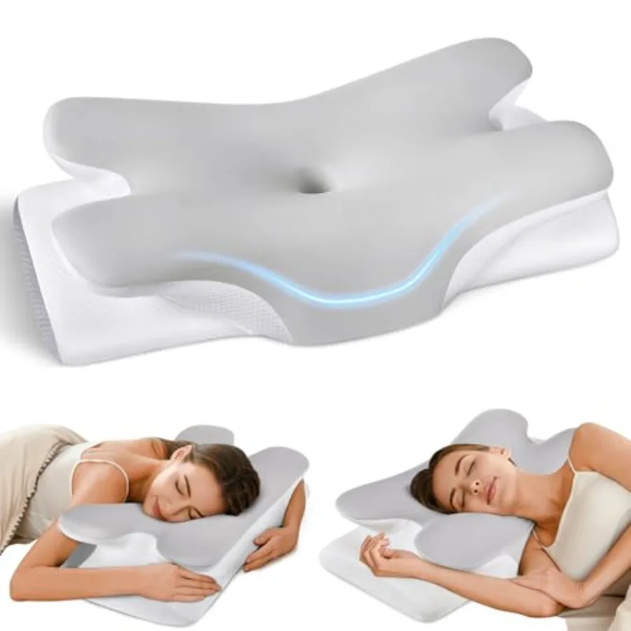 Cervical Neck Pillow for Pain Relief -Ergonomic Side Sleeper Pillow for Sleeping, Contour Memory Foam Pillows for Neck Support,
Cervical Neck Pillow for Pain Relief -Ergonomic Side Sleeper Pillow for Sleeping, Contour Memory Foam Pillows for Neck Support,
