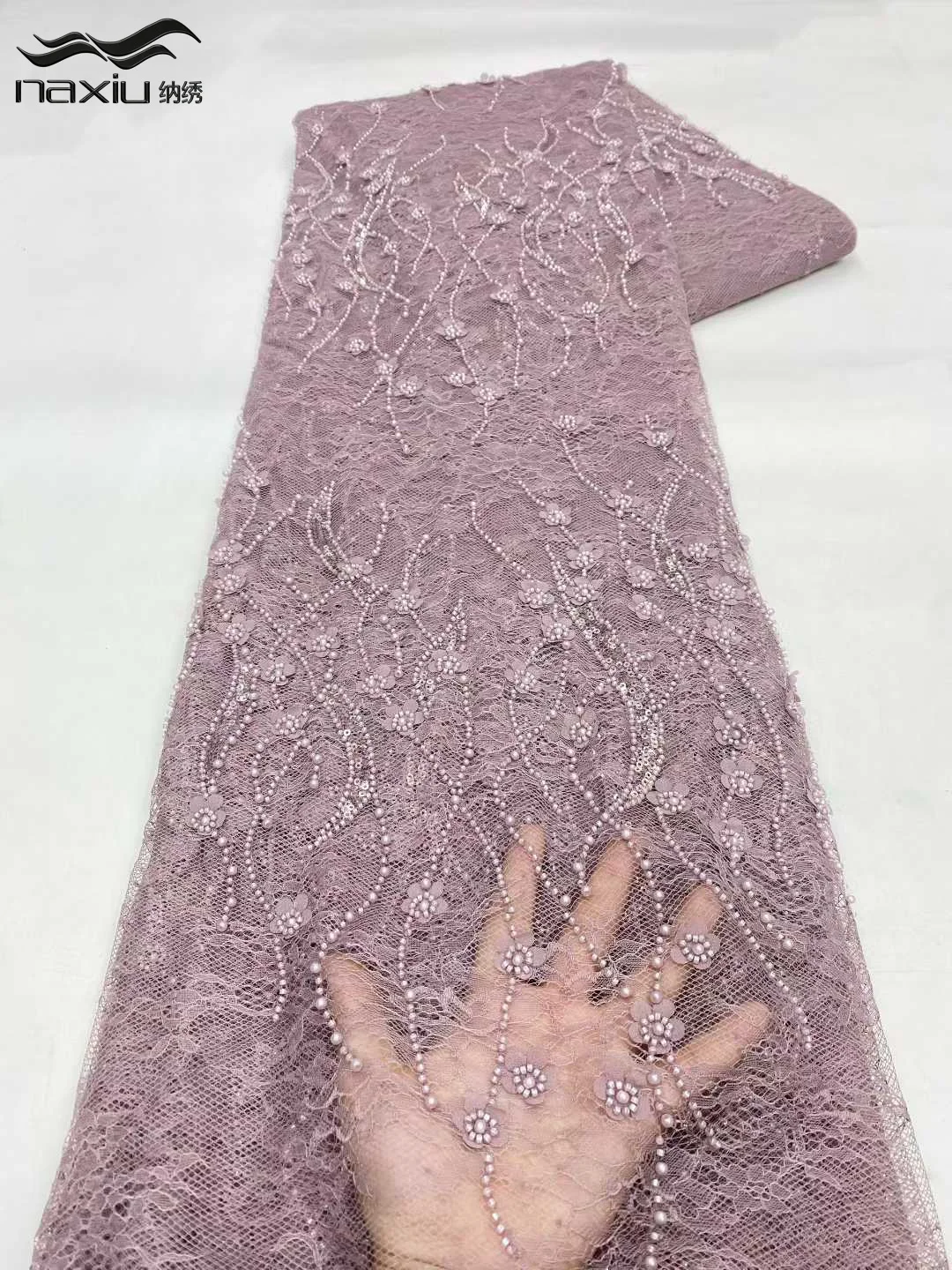 Madison Luxury Hand Beaded Lace Fabric for Bridal High-End Wedding Tulle with French Nigerian Sequins Beads Embroidery 5 Yards
Madison Luxury Hand Beaded Lace Fabric for Bridal High-End Wedding Tulle with French Nigerian Sequins Beads Embroidery 5 Yards