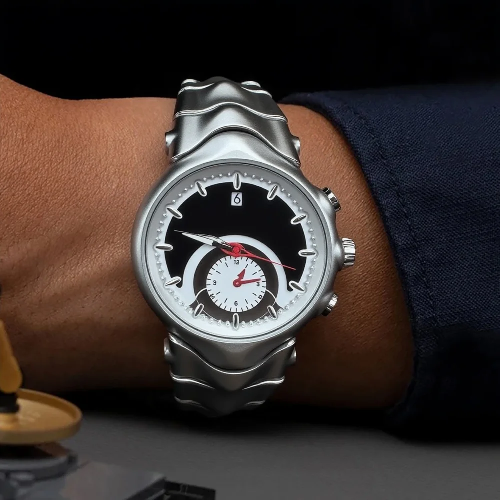 Черные кварцевые часы с имитацией циферблата, мужские, уникальные, креативные, светящиеся, в стиле Y2K, разной формы, водонепроницаемые, стальные, мужские часы
Черные кварцевые часы с имитацией циферблата, мужские, уникальные, креативные, светящиеся, в стиле Y2K, разной формы, водонепроницаемые, стальные, мужские часы