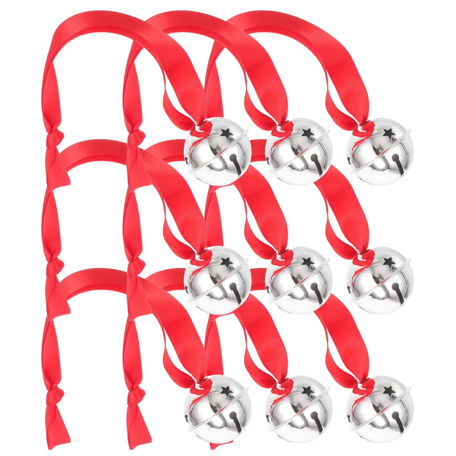 9pcs Xmas Bell Hanging Ornament 40mm Silver Bell Decoration Set with Red Ribbon for Christmas Tree Party DIY
9pcs Xmas Bell Hanging Ornament 40mm Silver Bell Decoration Set with Red Ribbon for Christmas Tree Party DIY