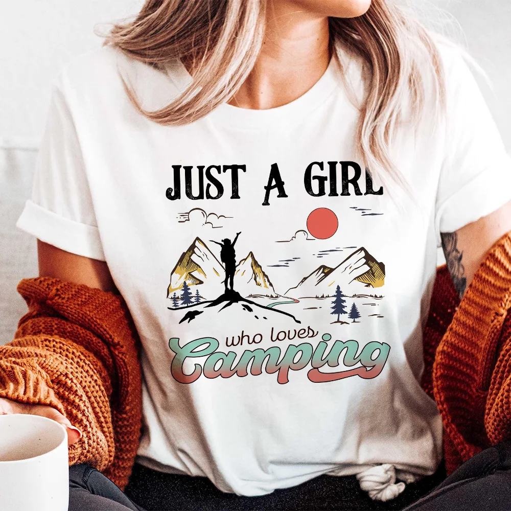 Just A Girls Who Loves Camping Print Shirts Women Camping Adventure Outfit Tops Female Adventure Clothes Girls Short Sleeve Tee
Just A Girls Who Loves Camping Print Shirts Women Camping Adventure Outfit Tops Female Adventure Clothes Girls Short Sleeve Tee