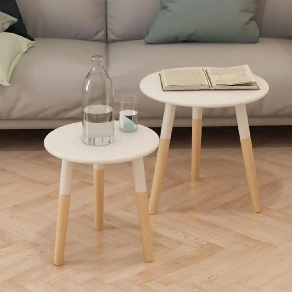 Elegant 2-Piece for White Solid Pinewood Side Table Set for Home Decor
Elegant 2-Piece for White Solid Pinewood Side Table Set for Home Decor