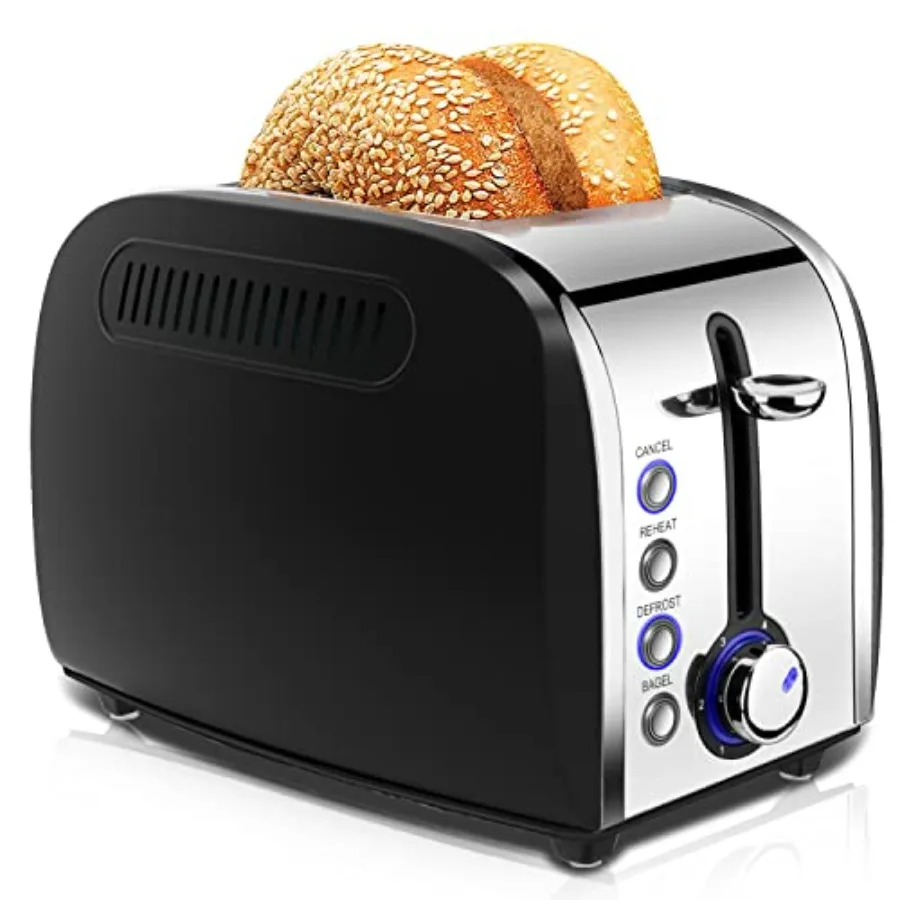 Toaster 2 Slices Stainless Steel Retro Toaster with 1.5" Extra Wide Slot for 6 Bread Shades Setting/Bagel/Defrost/Reheat/Cancel
Toaster 2 Slices Stainless Steel Retro Toaster with 1.5" Extra Wide Slot for 6 Bread Shades Setting/Bagel/Defrost/Reheat/Cancel