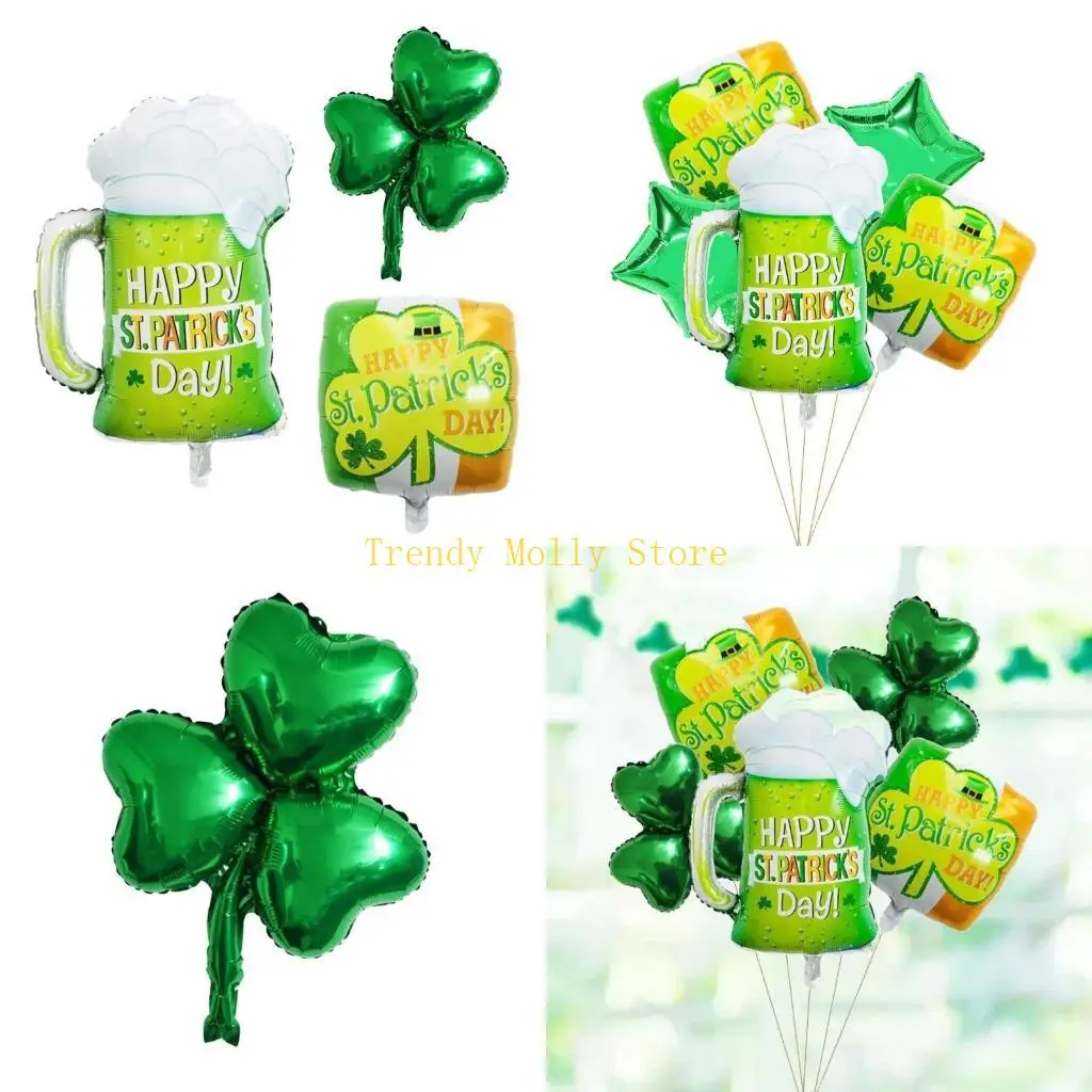 N5KB Irish Green Shamrock Clover-Balloons St. Patricks Day Foil Balloons Beer Wine Glasses Balloons Party Favor for Carnival
N5KB Irish Green Shamrock Clover-Balloons St. Patricks Day Foil Balloons Beer Wine Glasses Balloons Party Favor for Carnival