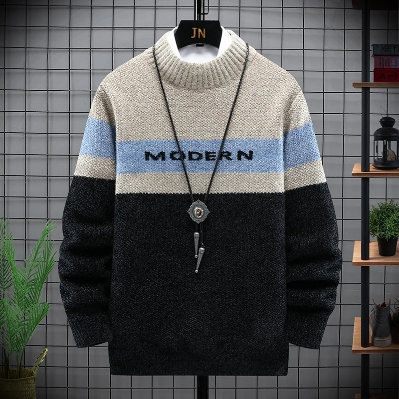 Мужской вязаный свитер с высоким воротником для подростков, осенне-зимний сезон, модный универсальный пуловер-водолазка
Мужской вязаный свитер с высоким воротником для подростков, осенне-зимний сезон, модный универсальный пуловер-водолазка