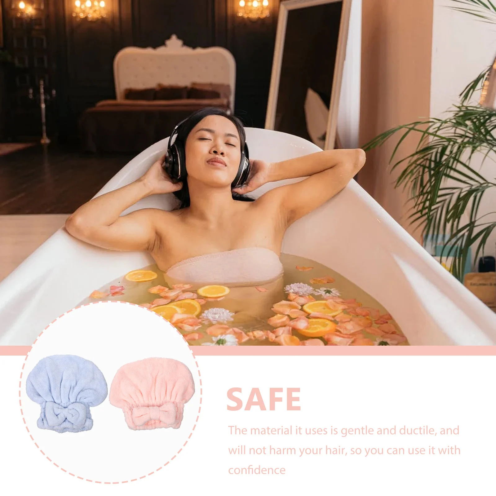 2Pcs Elegant Bowknot Hair Drying Hat Thickened Coral Fleece Towel Wrap Bath Shower Cap Quick Dry Comfortable Headwear
2Pcs Elegant Bowknot Hair Drying Hat Thickened Coral Fleece Towel Wrap Bath Shower Cap Quick Dry Comfortable Headwear