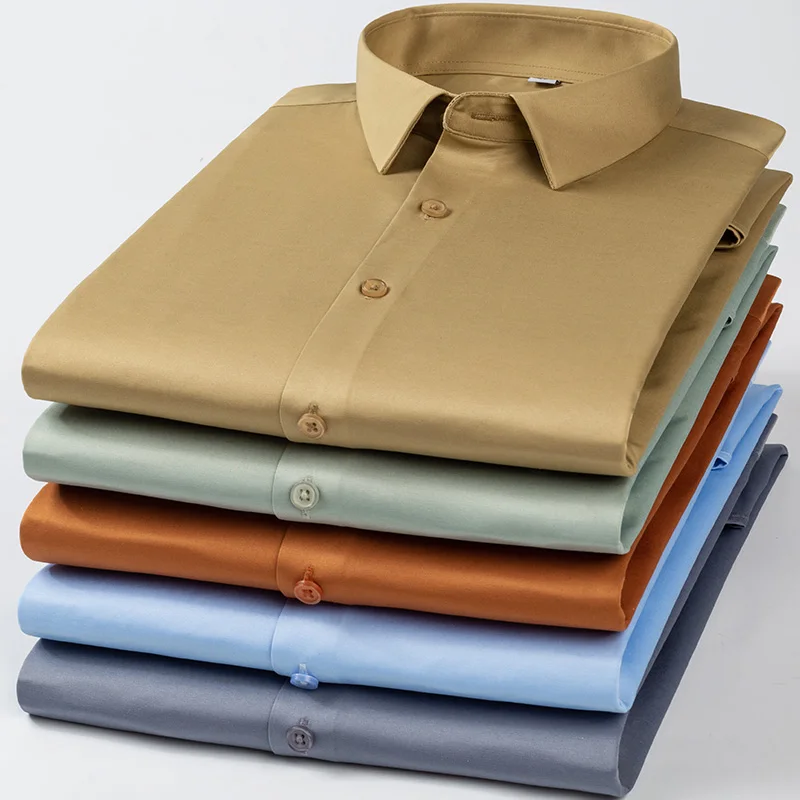 Men's long-sleeved shirt with seamless elastic, non-stretching and anti-wrinkling features, trendy, simple and comfortable.
Men's long-sleeved shirt with seamless elastic, non-stretching and anti-wrinkling features, trendy, simple and comfortable.