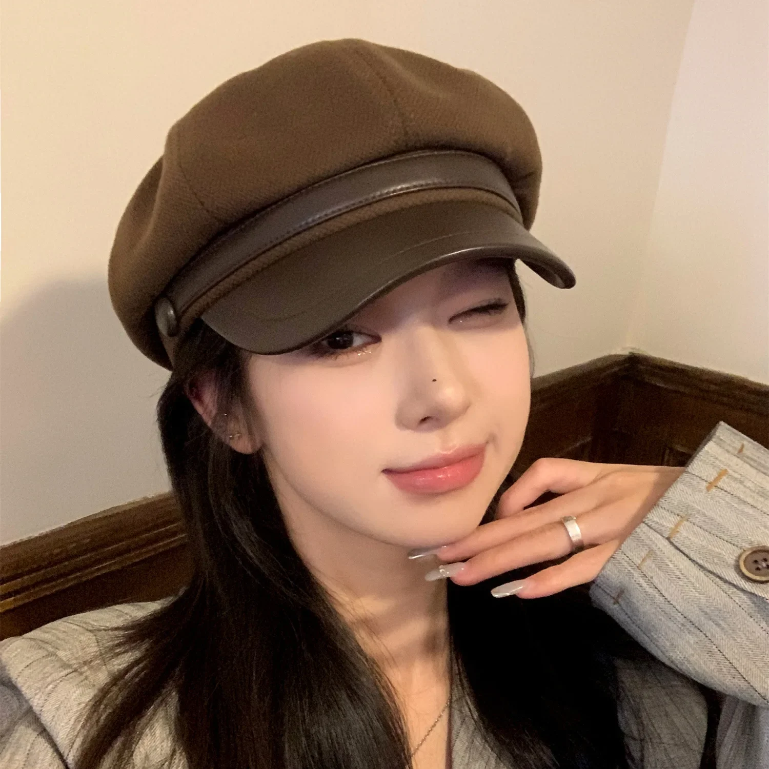 Panama Autumn and Winter Women's Warm Duck Tongue Beret Elegant Artistic Painter Octagonal Hat Cap H204
Panama Autumn and Winter Women's Warm Duck Tongue Beret Elegant Artistic Painter Octagonal Hat Cap H204