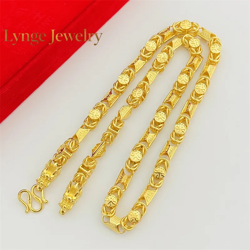 Lynge Jewelry 24K real gold jewelry auspicious pattern dragon head necklace for men and women 9999 men's domineering and versati
Lynge Jewelry 24K real gold jewelry auspicious pattern dragon head necklace for men and women 9999 men's domineering and versati