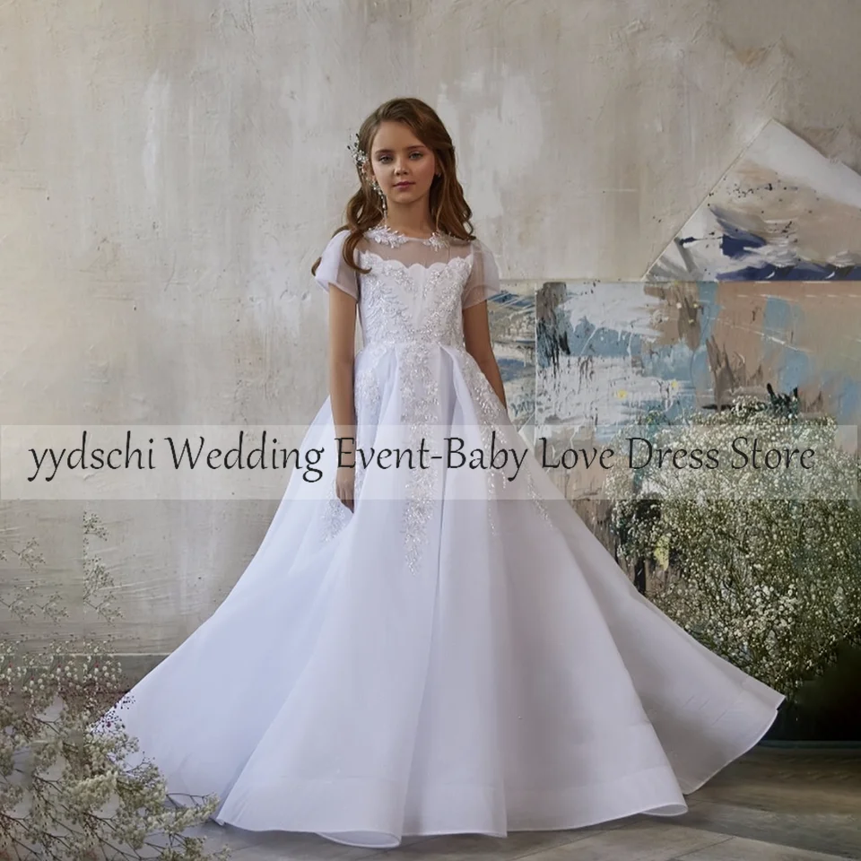 Customized Flower Girl Dress Simple O-Neck 2024 Beading Appliques Corset Ball Gown Birthday Formal Party Gown Robes De Soirée
Customized Flower Girl Dress Simple O-Neck 2024 Beading Appliques Corset Ball Gown Birthday Formal Party Gown Robes De Soirée