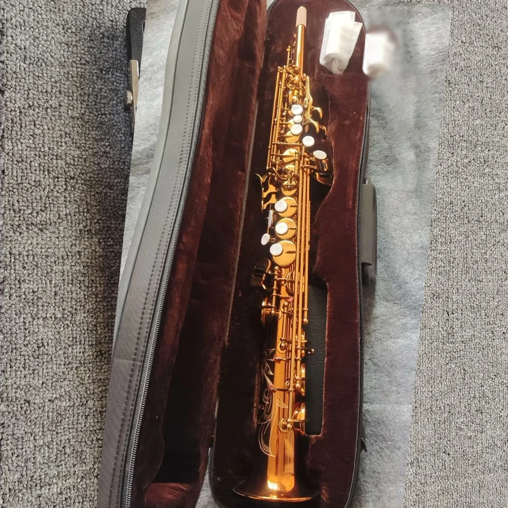 High Quality W010 Soprano Integrated Straight Saxophone B-flat Champagne Gold Phosphor Copper Nickel Plated Woodwind Instrument
High Quality W010 Soprano Integrated Straight Saxophone B-flat Champagne Gold Phosphor Copper Nickel Plated Woodwind Instrument