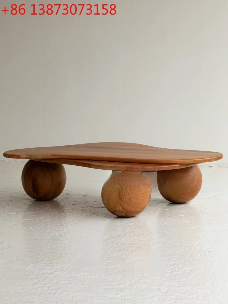 Medieval retro irregular solid wood coffee table simple cream style creative art round ball tea table
Medieval retro irregular solid wood coffee table simple cream style creative art round ball tea table