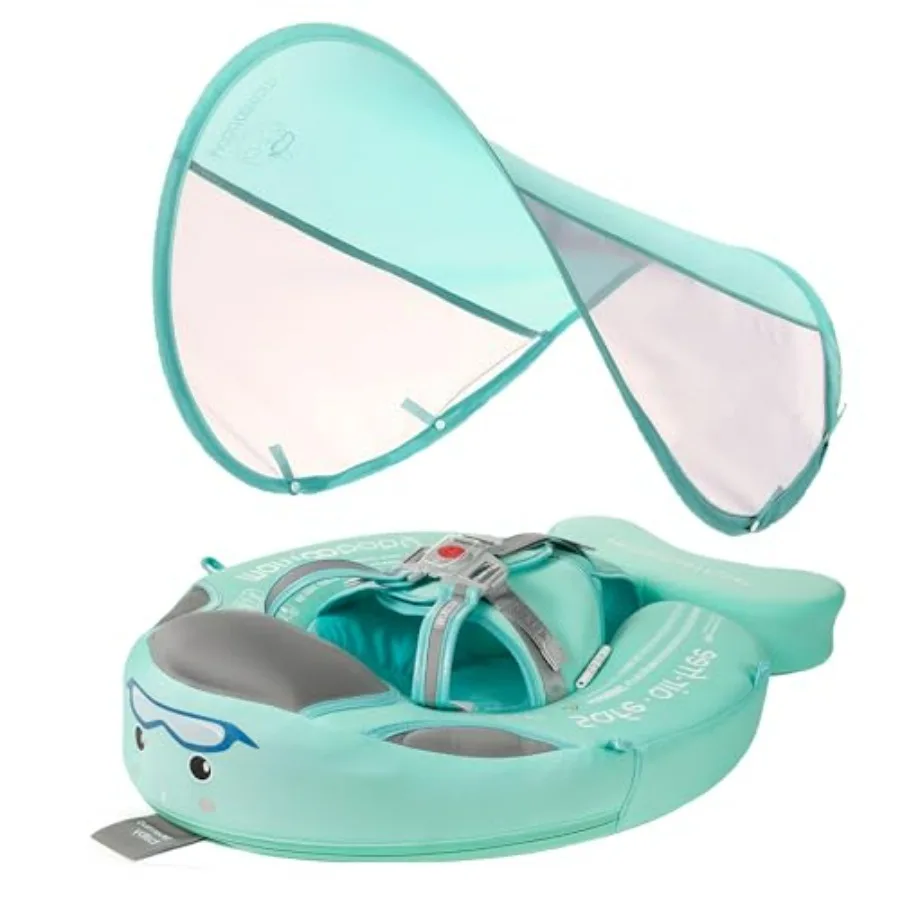 Baby pool float for 3-24 months, non-inflatable green fabric with canopy, upgraded tail design, no flip-over swim trainer
Baby pool float for 3-24 months, non-inflatable green fabric with canopy, upgraded tail design, no flip-over swim trainer