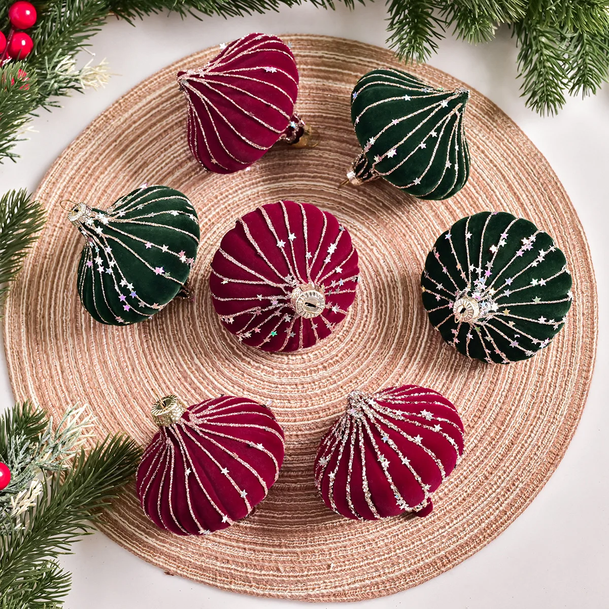 6Pcs New Premium Texture 8cm Flocked Flat Peach Painted Sequins Christmas Tree Christmas Balls Delicate Hanging
6Pcs New Premium Texture 8cm Flocked Flat Peach Painted Sequins Christmas Tree Christmas Balls Delicate Hanging