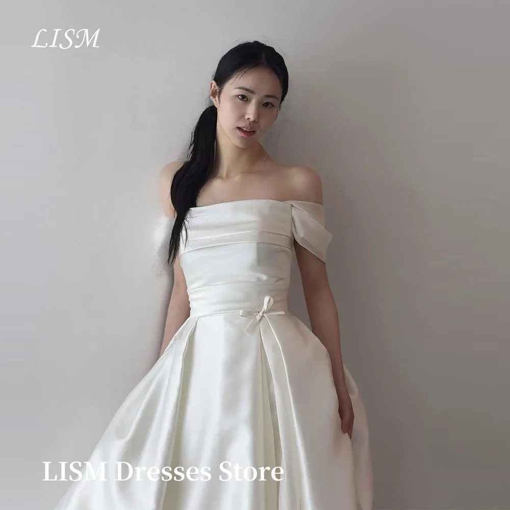 LISM Simple A-Line Korea Wedding Dresses Photo Shoot Strapless Satin Sleeveless Floor Length Bridal Gowns Customized Corsets
LISM Simple A-Line Korea Wedding Dresses Photo Shoot Strapless Satin Sleeveless Floor Length Bridal Gowns Customized Corsets