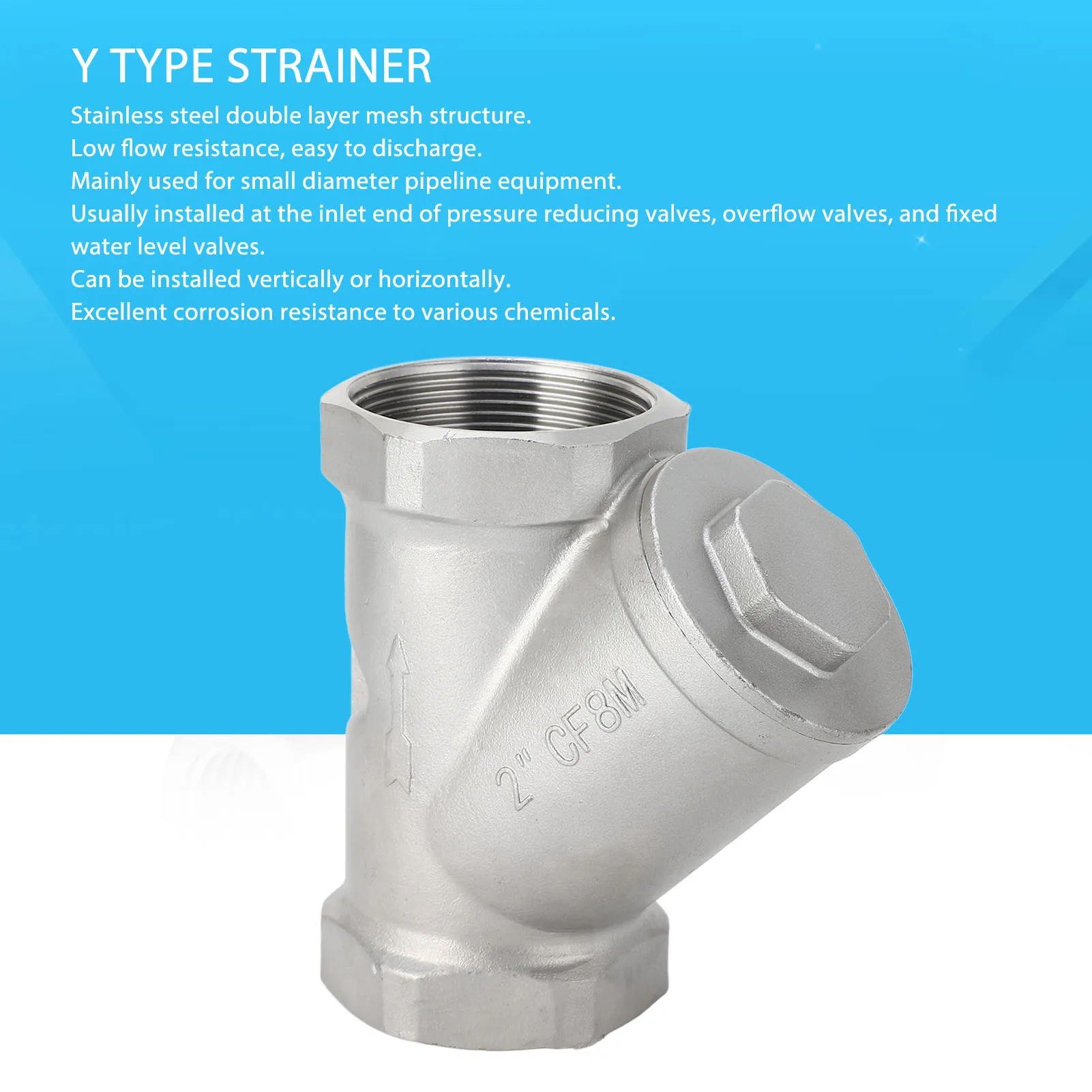 Wye Strainer Y Strainer 2in DN50 Stainless Steel Wye Type Strainer Filter Accessory for Water Oil Gas Y Strainer DN50 Y Strainer
Wye Strainer Y Strainer 2in DN50 Stainless Steel Wye Type Strainer Filter Accessory for Water Oil Gas Y Strainer DN50 Y Strainer