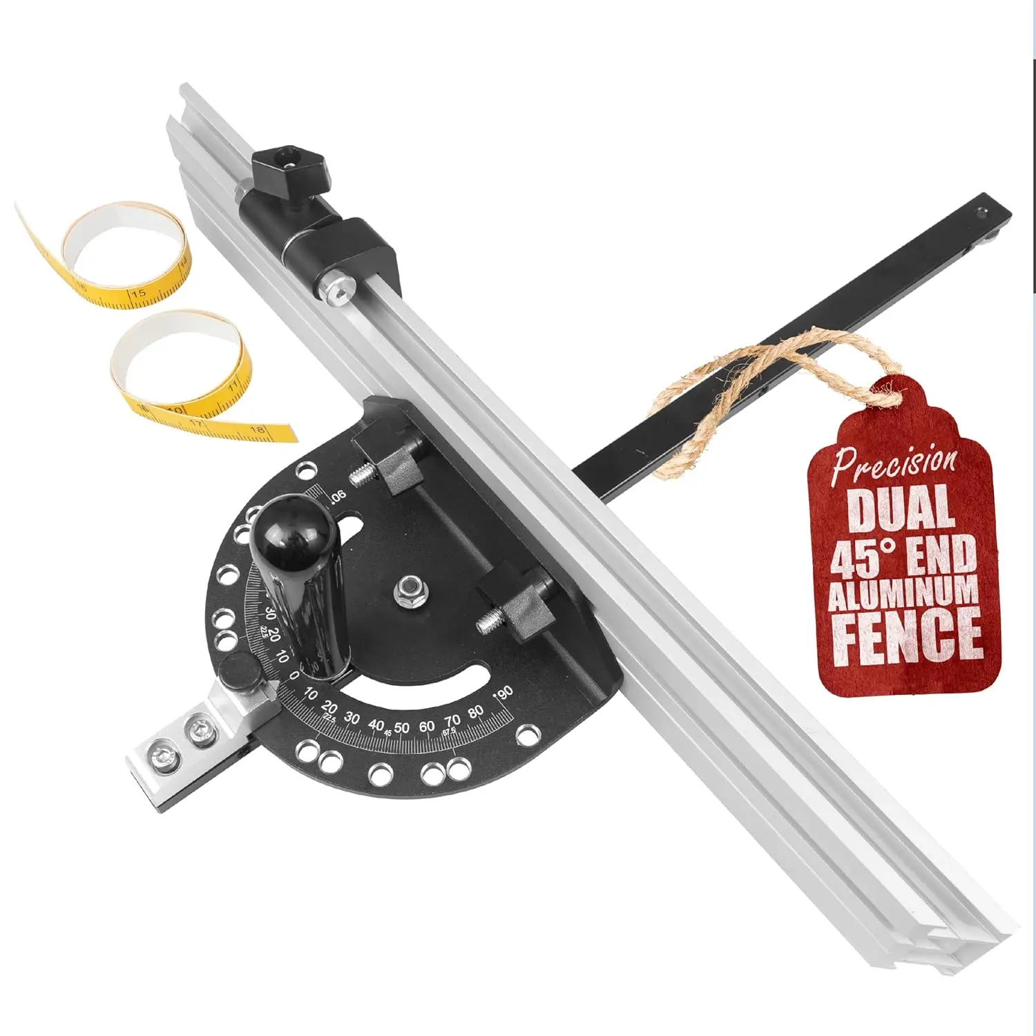 Aluminum Miter Fence with 45 Degree Angled Ends for Maximum Stock Support and a Repetitive Cut Flip Stop
Aluminum Miter Fence with 45 Degree Angled Ends for Maximum Stock Support and a Repetitive Cut Flip Stop
