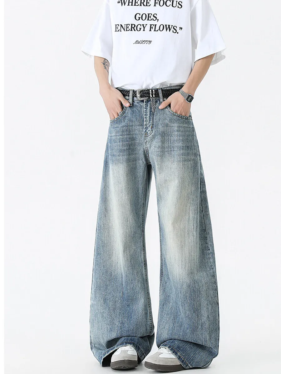 American Washed Bamboo Fiber Wide Leg Jeans Men's High Street Loose Retro Trendy Brand Straight Cut Loose Fit Long Pants
American Washed Bamboo Fiber Wide Leg Jeans Men's High Street Loose Retro Trendy Brand Straight Cut Loose Fit Long Pants