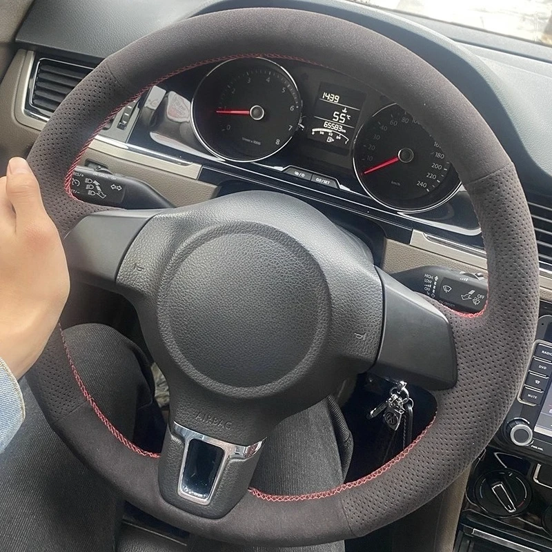 Hand-Sewn Non-slip Suede Nappa Leather Steering Wheel Cover For Volkswagen Golf 6 Lavida Jetta Bora Sagitar Polo Car Accessories
Hand-Sewn Non-slip Suede Nappa Leather Steering Wheel Cover For Volkswagen Golf 6 Lavida Jetta Bora Sagitar Polo Car Accessories