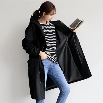 Casual Long Hooded Windbreaker Jaet with Big kets Waist-Cinching Women's Spring Autumn Faion Outerwear Coat
Casual Long Hooded Windbreaker Jaet with Big kets Waist-Cinching Women's Spring Autumn Faion Outerwear Coat