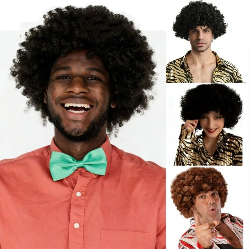 Вьющийся и пушистый синтетический парик, головной убор, шляпа, африканские мужские парики из искусственных волос, диско-хиппи, рок-парики, вечерние парики для косплея на Хэллоуин, реквизит
Вьющийся и пушистый синтетический парик, головной убор, шляпа, африканские мужские парики из искусственных волос, диско-хиппи, рок-парики, вечерние парики для косплея на Хэллоуин, реквизит