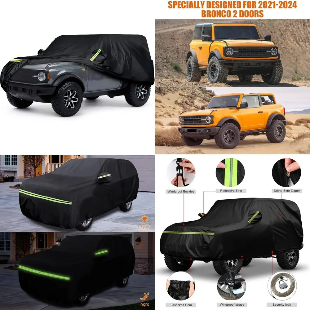 All-Weather 2-Door Car Cover with Zipper Door & Windproof Bands for 2021-2024 Models, Protects from Snow, Rain, Dust, Hail
All-Weather 2-Door Car Cover with Zipper Door & Windproof Bands for 2021-2024 Models, Protects from Snow, Rain, Dust, Hail