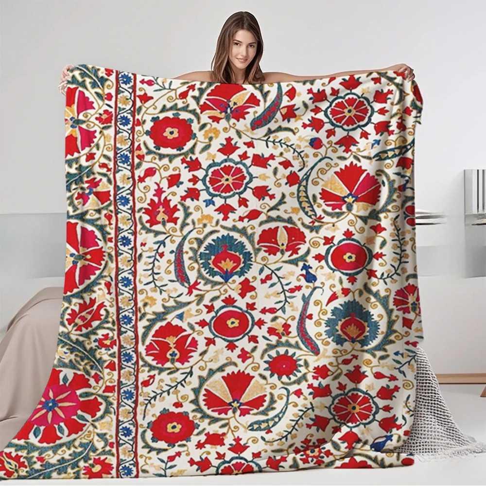 Contemporary Chic Flannel Soft Blanket Bokhara Antique Uzbek Suzani Bedsheet Decorative Throw Eco-friendly Ultra-soft Touch
Contemporary Chic Flannel Soft Blanket Bokhara Antique Uzbek Suzani Bedsheet Decorative Throw Eco-friendly Ultra-soft Touch