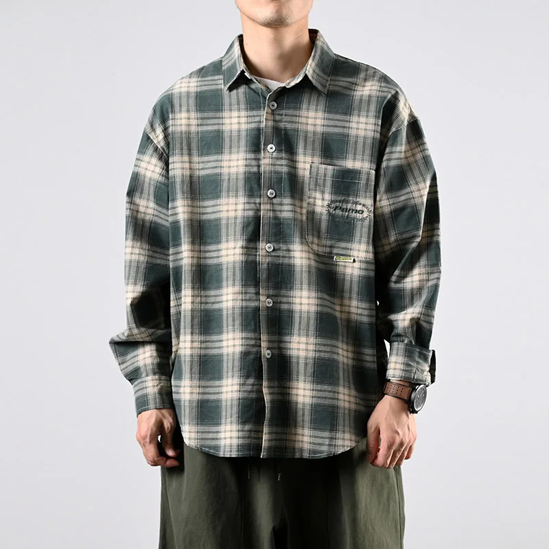 Spring Autumn Fashion Plaid Long Sleeve Shirts Japanese Streetwear Harajuku High Quality Cotton Coats Men Clothing Korean Tops
Spring Autumn Fashion Plaid Long Sleeve Shirts Japanese Streetwear Harajuku High Quality Cotton Coats Men Clothing Korean Tops