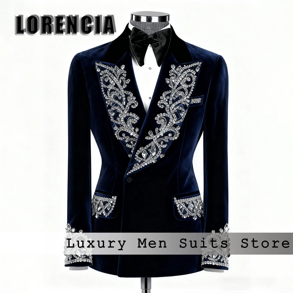 Винтажные бархатные мужские костюмы из 2 предметов с блестящими кристаллами, вечерние наряды для жениха, блейзер на заказ, брюки terno smoking masculino
Винтажные бархатные мужские костюмы из 2 предметов с блестящими кристаллами, вечерние наряды для жениха, блейзер на заказ, брюки terno smoking masculino