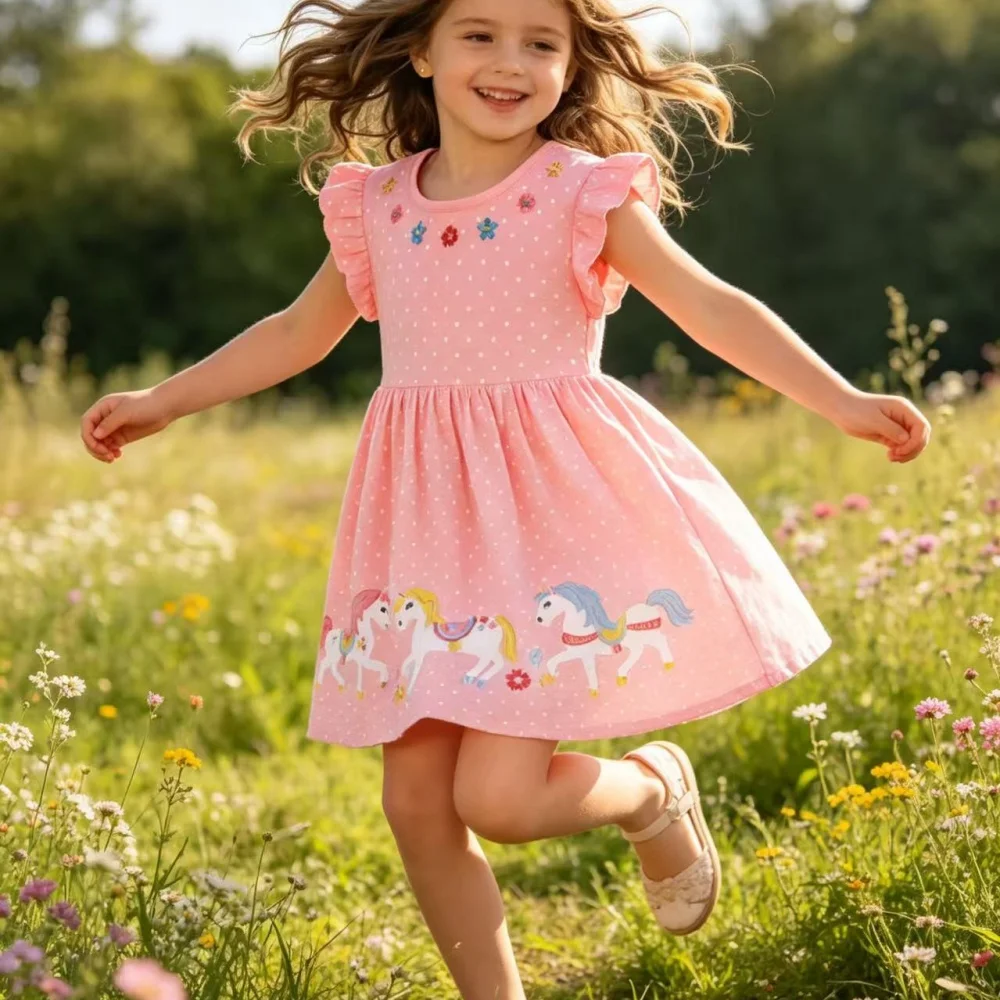 Summer Girls Unicorn Embroidery Dress Jumping Meters Short Sleeve Baby Girls Fashion Party Children's Dress 2-7T Kids
Summer Girls Unicorn Embroidery Dress Jumping Meters Short Sleeve Baby Girls Fashion Party Children's Dress 2-7T Kids