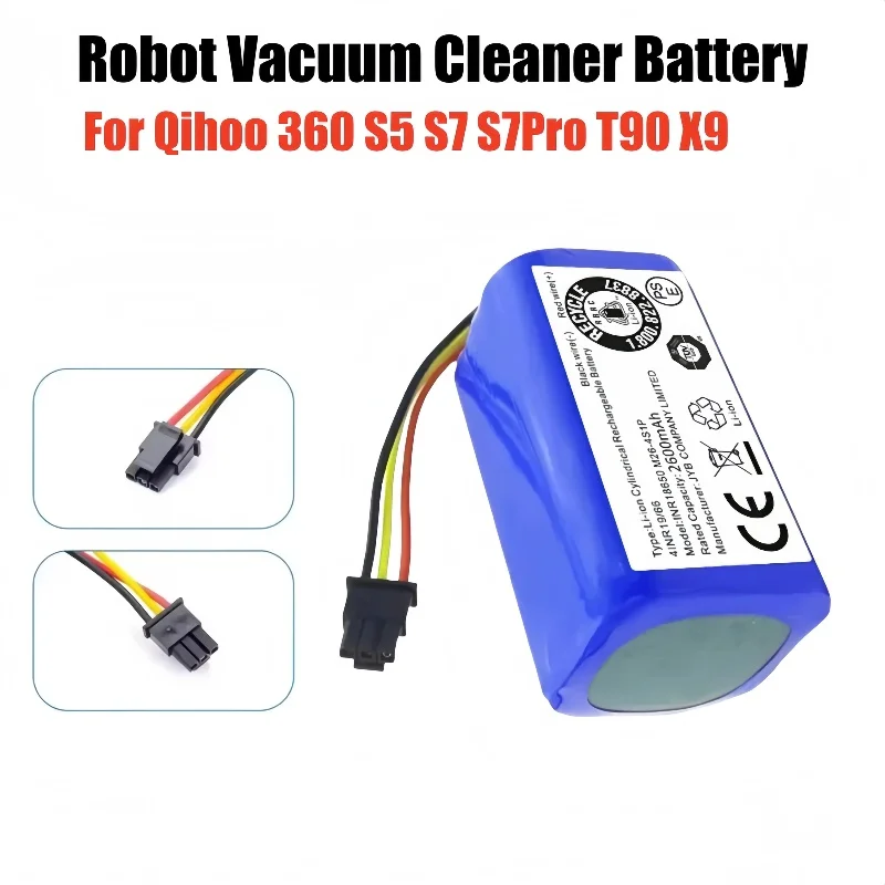 14.8V 2600mAh Robot Vacuum Cleaner Battery Pack for Qihoo 360 S5 S7 S7Pro T90 X9 Robotic Vacuum Cleaner Replacement Batteries
14.8V 2600mAh Robot Vacuum Cleaner Battery Pack for Qihoo 360 S5 S7 S7Pro T90 X9 Robotic Vacuum Cleaner Replacement Batteries