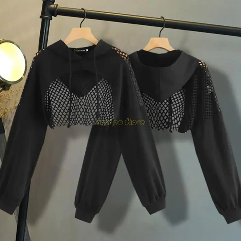 31BF Women Sexy Mesh Hoodies Long Sleeve Cutout Loose Crop Top Sweatshirt
31BF Women Sexy Mesh Hoodies Long Sleeve Cutout Loose Crop Top Sweatshirt