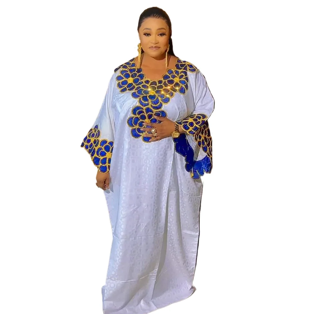 African Dresses for Women Dashiki Traditional Embroidery Bazin Gown Ankara White Robes Nigeria Wedding Evening Party Dress
African Dresses for Women Dashiki Traditional Embroidery Bazin Gown Ankara White Robes Nigeria Wedding Evening Party Dress
