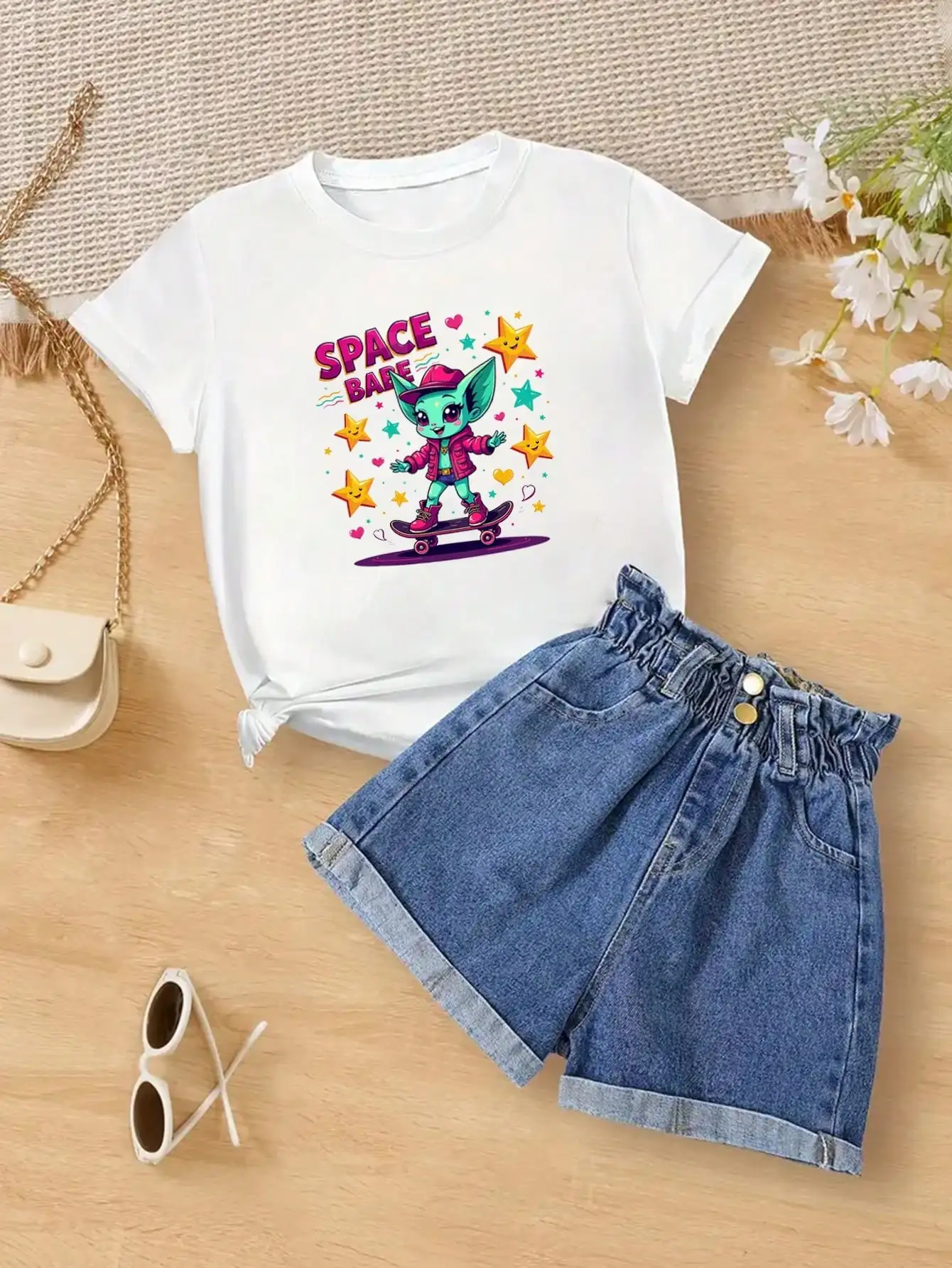 Хлопковая футболка Youngsters Space Adventure, белая футболка с инопланетянами и звездами, удобный и милый топ с принтом Space Babe Art
Хлопковая футболка Youngsters Space Adventure, белая футболка с инопланетянами и звездами, удобный и милый топ с принтом Space Babe Art