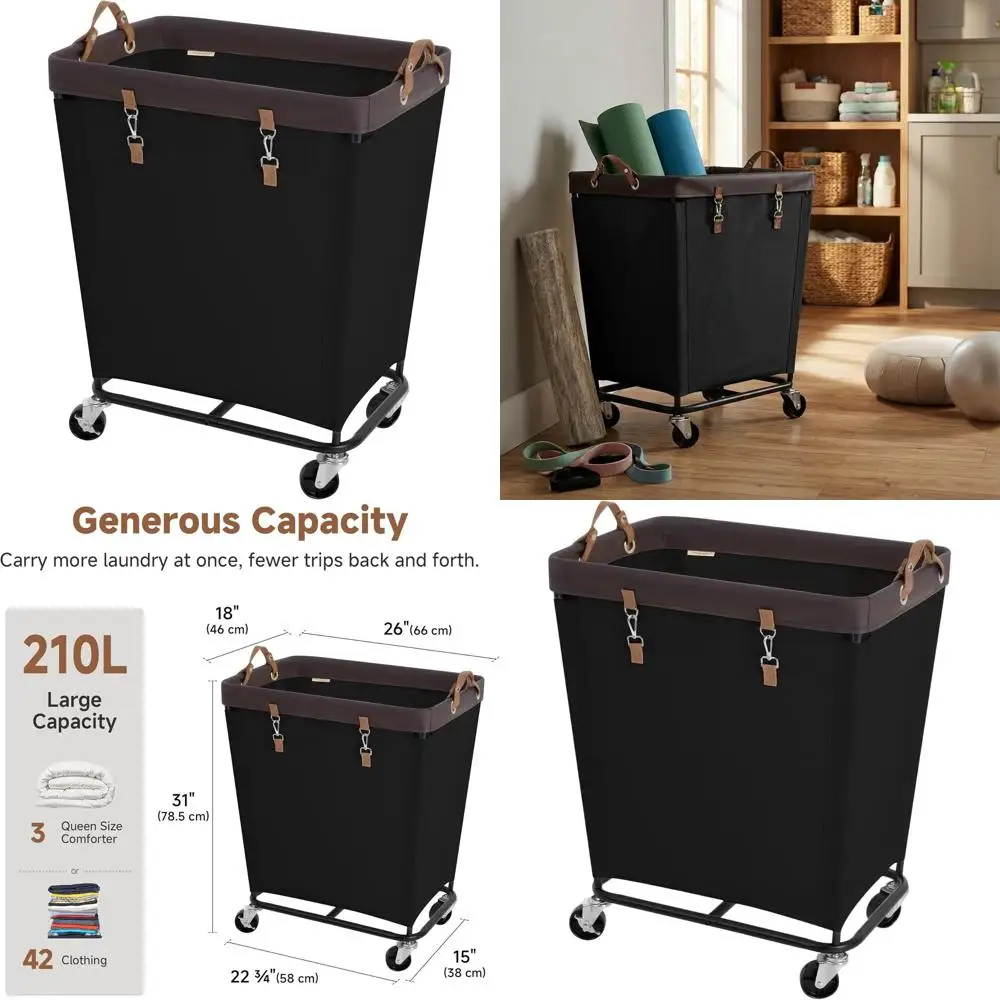 Очень большая корзина для белья на колесиках для дома, гостиницы и общежития, черная
Очень большая корзина для белья на колесиках для дома, гостиницы и общежития, черная