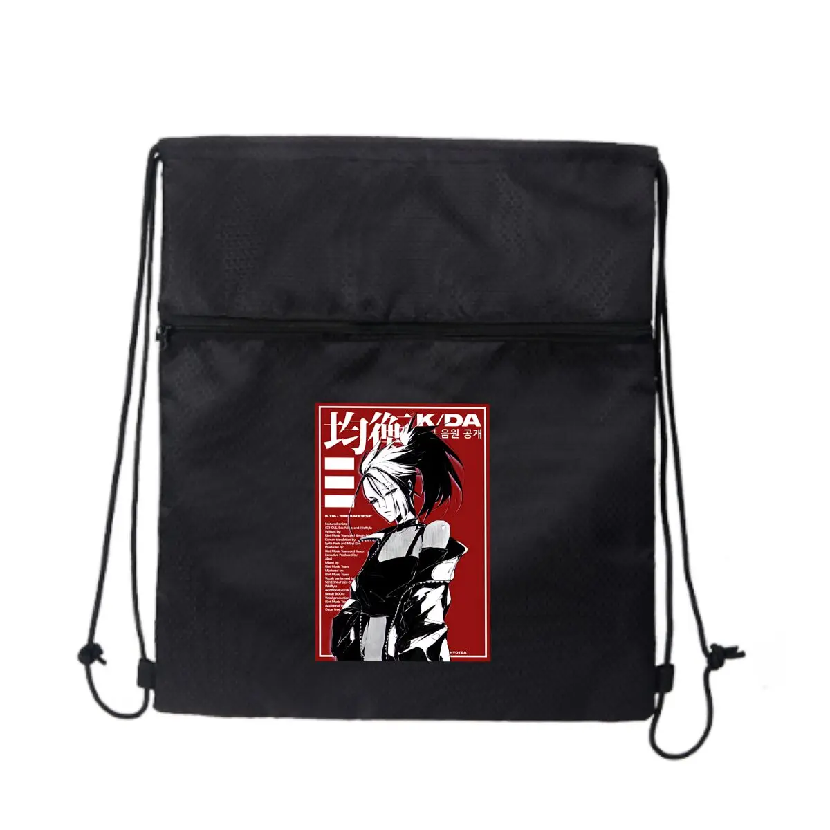 KDA The Baddest Poster Черная минималистичная уличная сумка на молнии на шнурке
KDA The Baddest Poster Черная минималистичная уличная сумка на молнии на шнурке